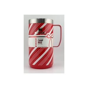 STANLEY HOLIDAY STAY HOT CAMP MUG | 24 OZ, CANDY CANE TWIST